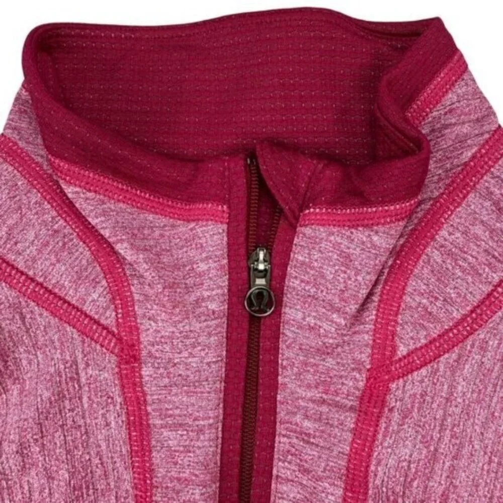 Lululemon Run For Gold 1/2 Zip Heathered Bumble Berry Size 4 - Picture 10 of 13